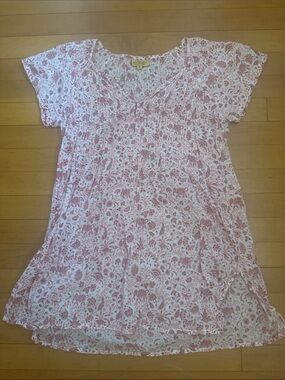 Roberta Roller Rabbit Coral and White Floral Smocked Top